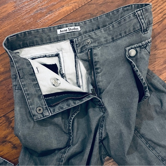 Acne Studios Gray Cargo Pants, Size 32 160/60A - Picture 8 of 13